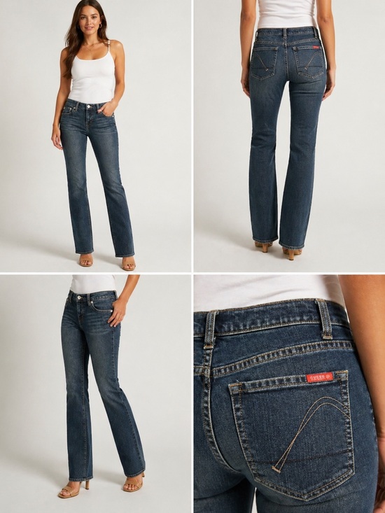 Guess Denim - GUESS Vintage Low Rise Straight Bootcut Jean Dark Wash 25